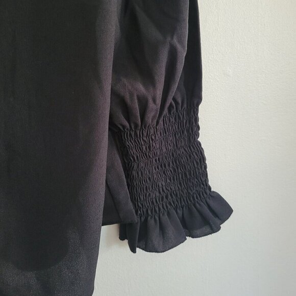 NWT French Connection Black Blouse Women Size S - Picture 4 of 9